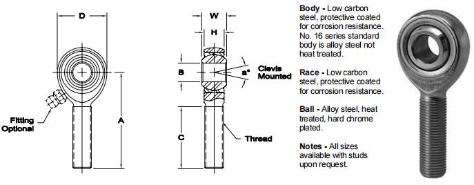 AURORAMM-10關(guān)節(jié)軸承圖紙